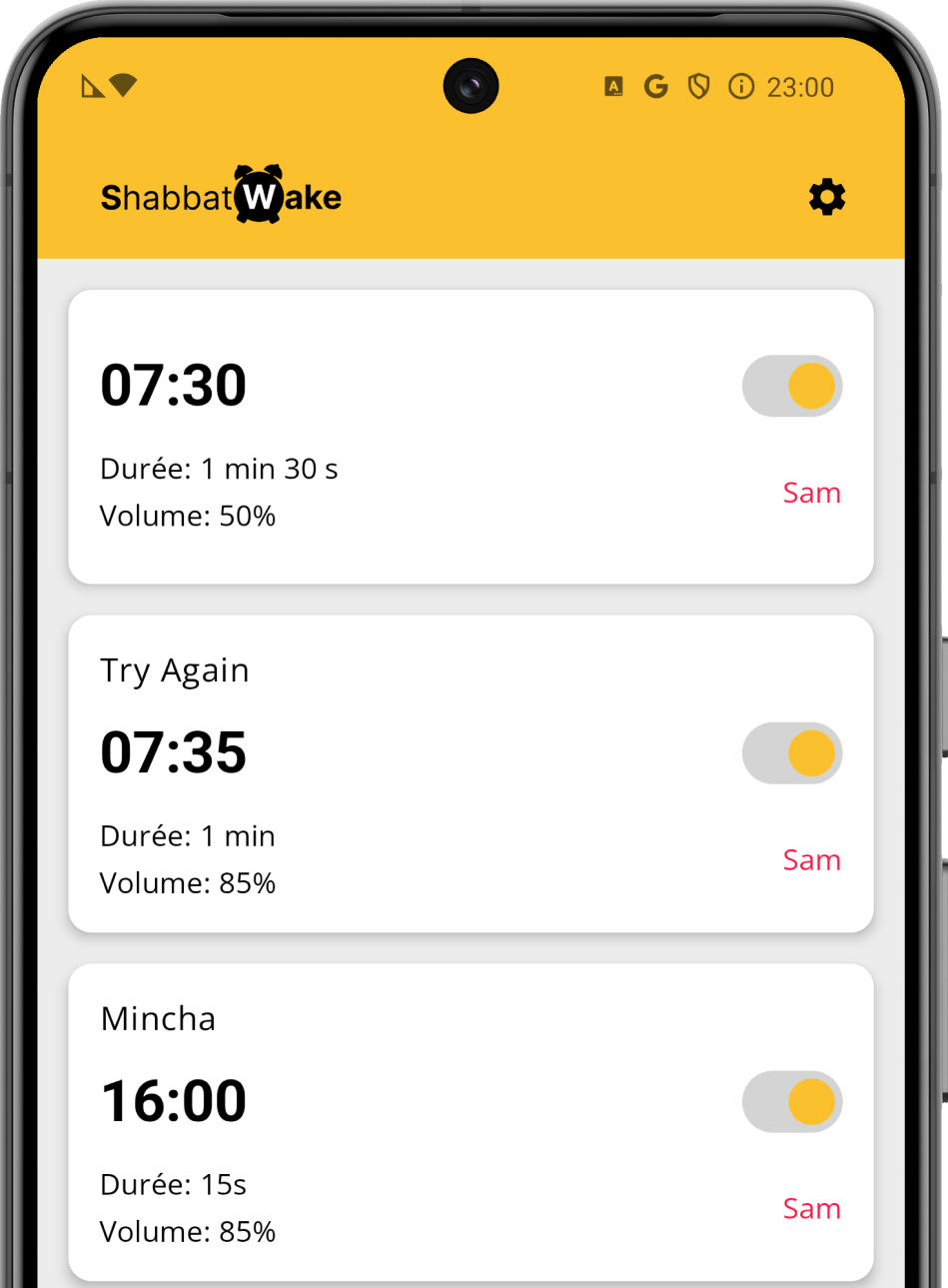 Shabbat Wake App