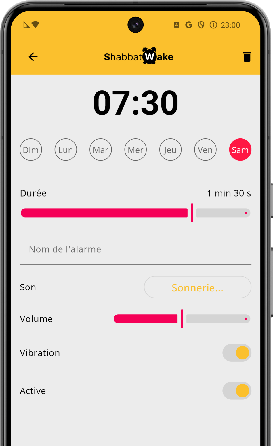 Durée automatique du réveil