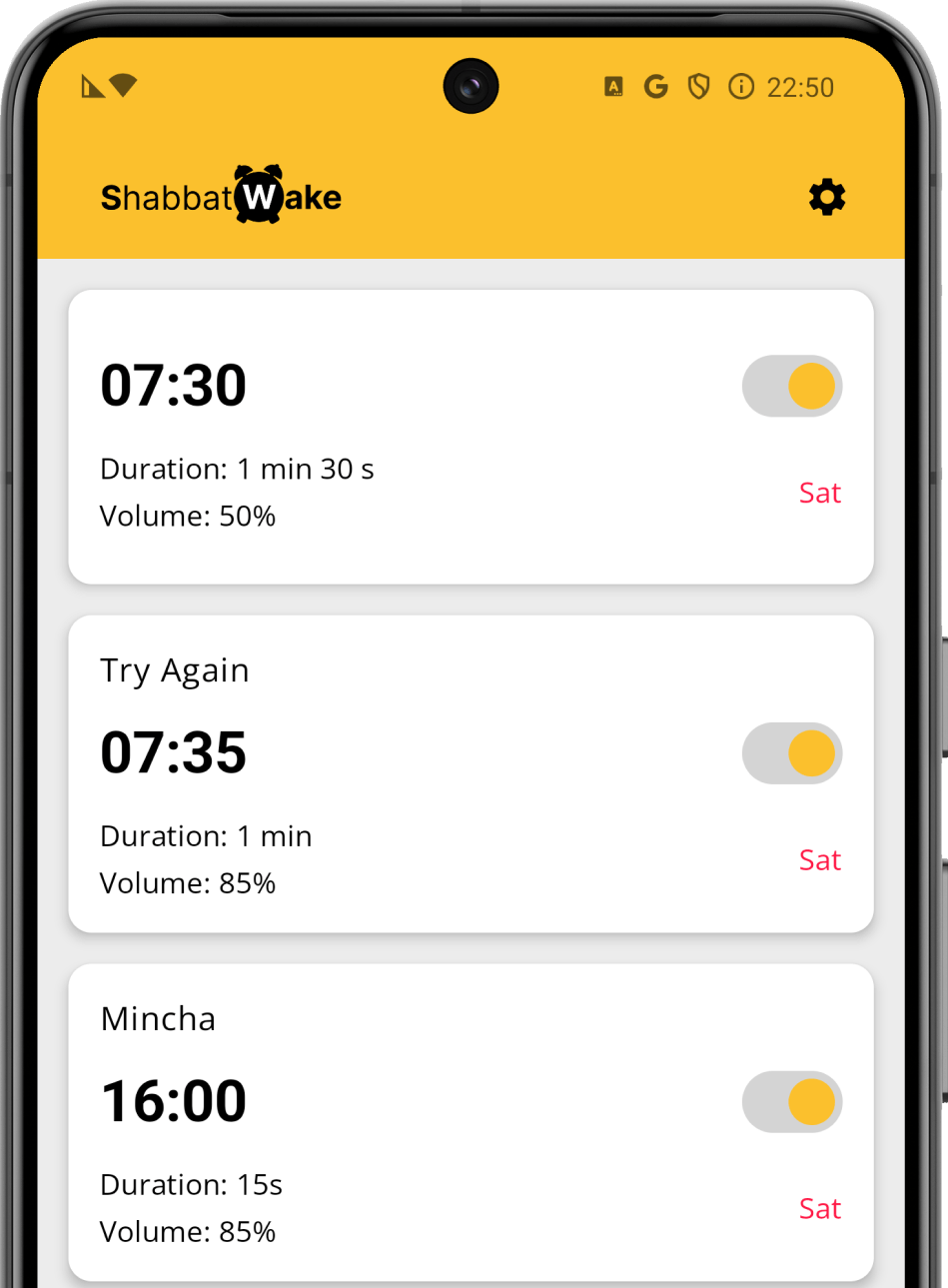 Shabbat Wake App